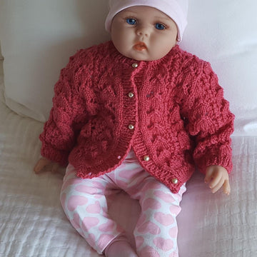 Jasmine - babies 8ply lace jacket