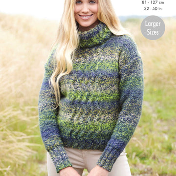 Ladies Sweaters Knitted in King Cole Autumn Chunky - 5811 - Downloadable PDF