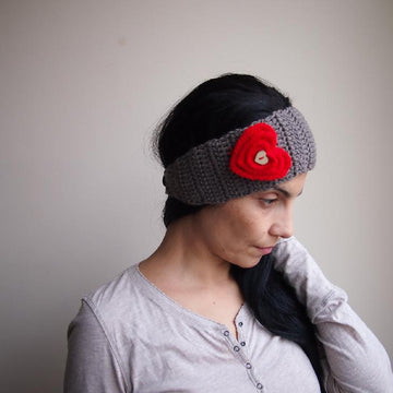 Heart headband, Valentine’s  headwrap, earwarmer