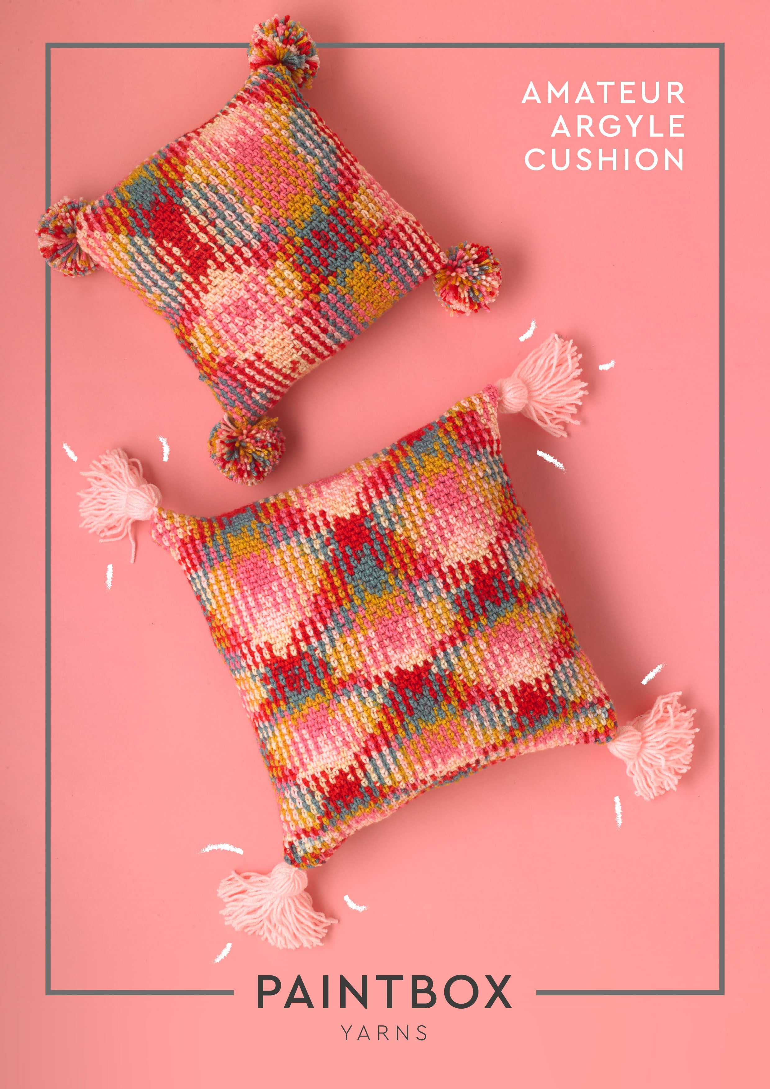 Amateur Argyle Cushion - Free Crochet Pattern For Home in Paintbox Yarns Chunky Pots
