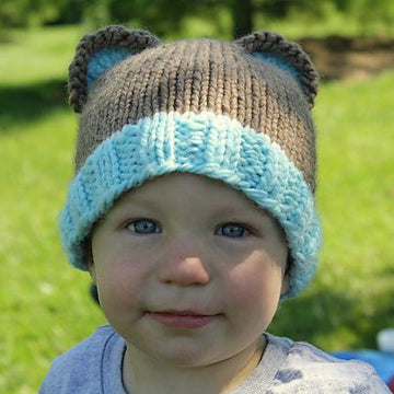 Bulky Weight Knit Bear Beanie
