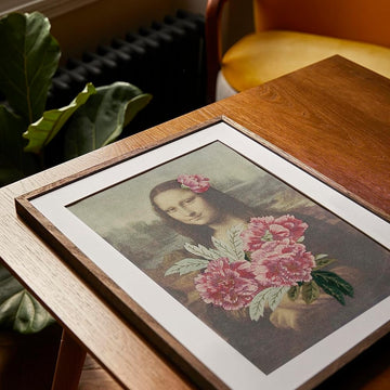 DMC Inspired by Mona Lisa & Peony Branches, Leonardo Da Vinci & P.J Redouté, Le Louvre, Embroidery Kit