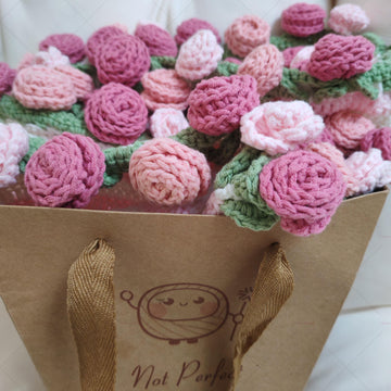 Crochet Rose Flower Bouquet Blanket Pattern PDF