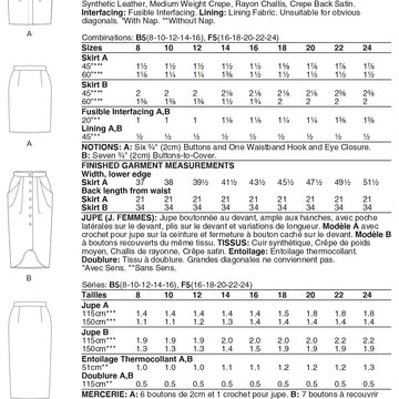 Vogue Misses' Skirt V1849 - Sewing Pattern