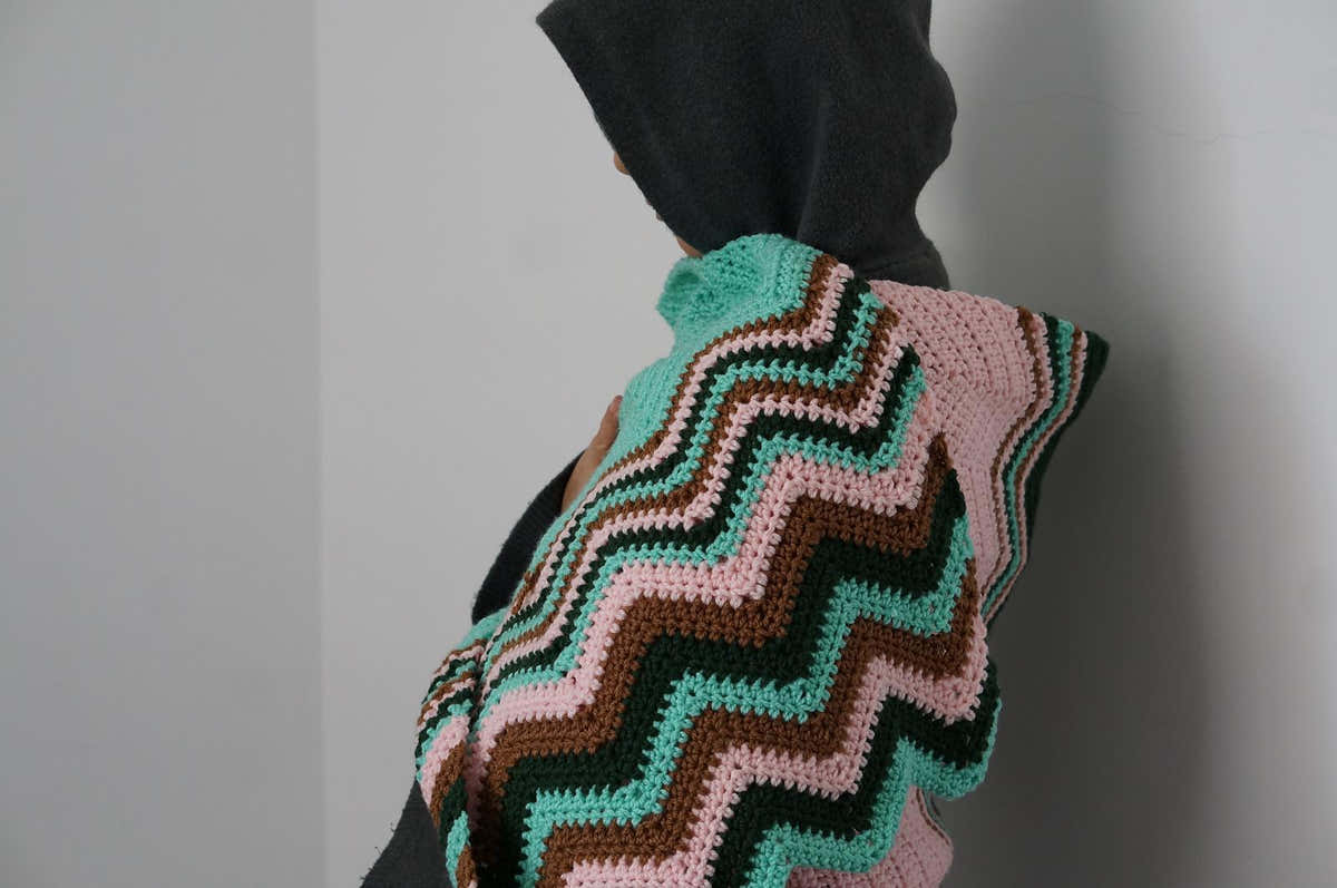 Chevron rectangular shawl