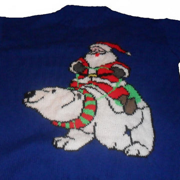 Christmas Santa On Polar Bear Jumper