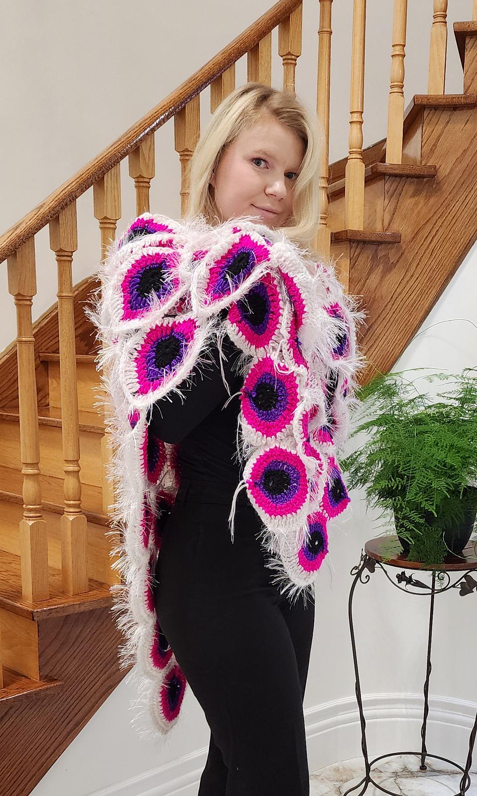 Pink Peacock Shawl