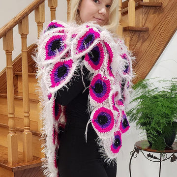 Pink Peacock Shawl