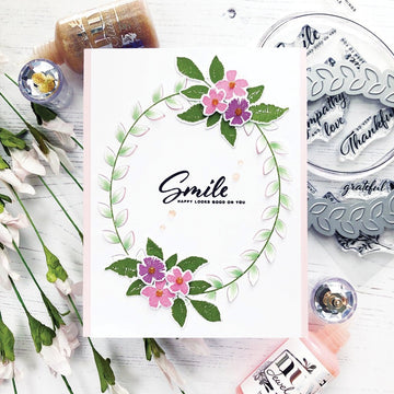 Pinkfresh Studio Clear Stamp Set 4"X6" - Oval Foliage