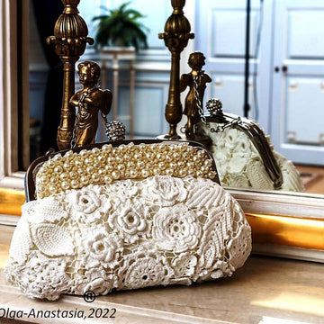 Irish lace bridal handbag
