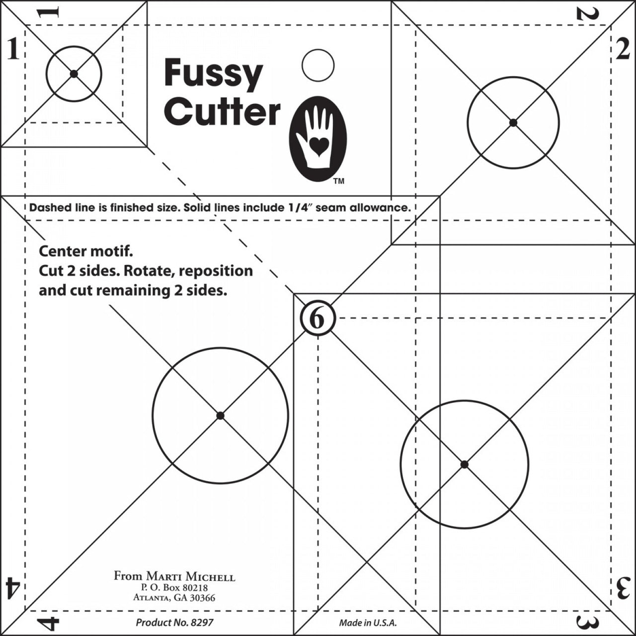 Marti Michell Fussy Cut Ruler Quilting Template