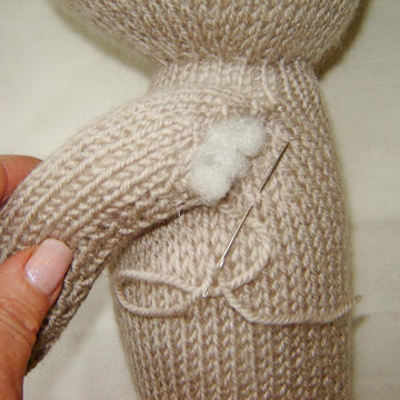 Knitting Pattern – Mouse Chef Toy  Soft Toy with Clothes and Cheese – Intermediate Level DIY Tutorial