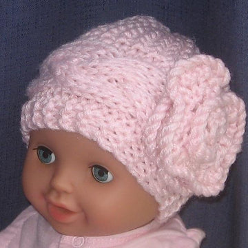 Cable Hat with Flower