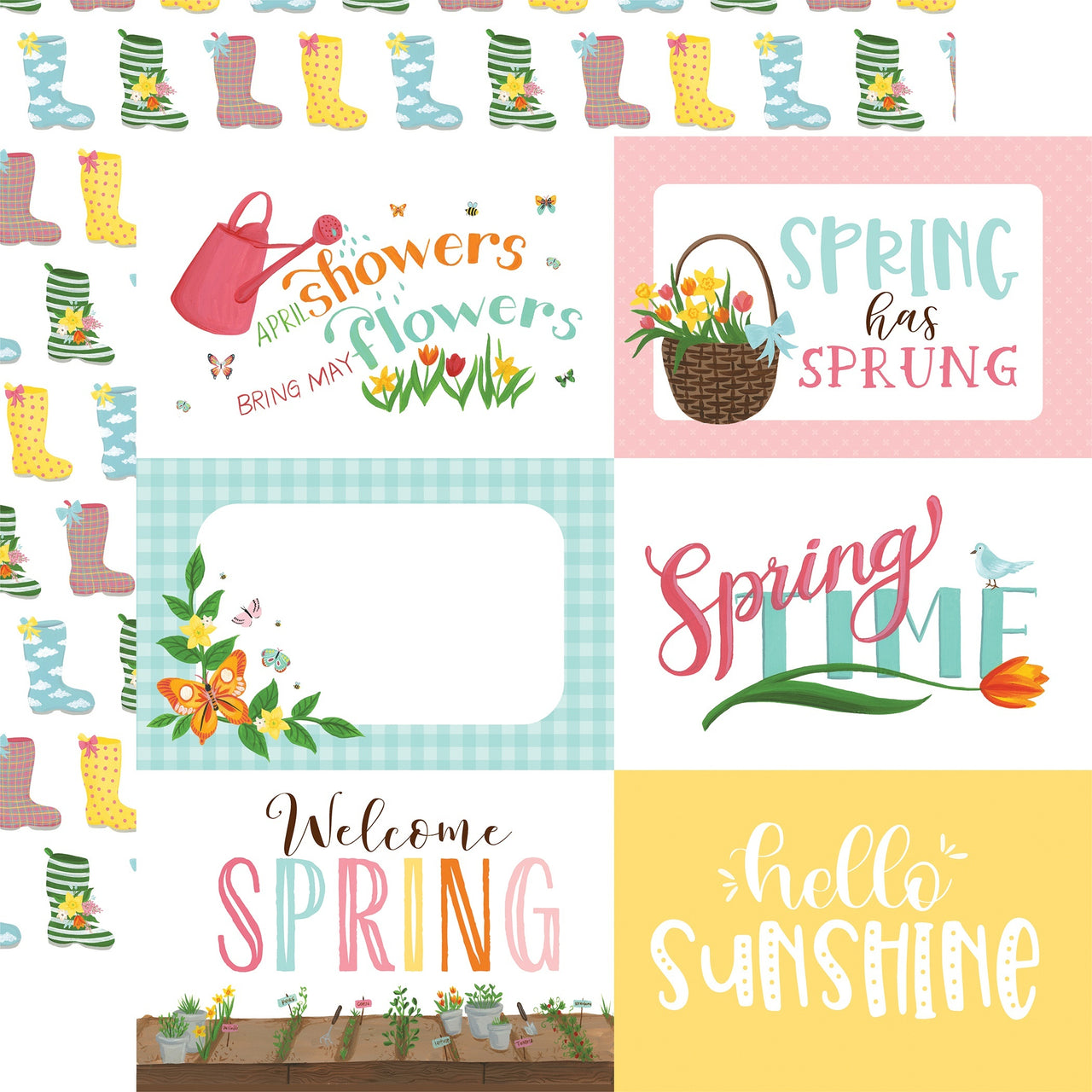 Echo Park Paper I Love Spring Double-Sided Cardstock 12"X12" 25/Pkg - 6"X4" Journaling Cards