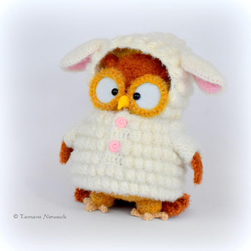 Owls in easter costumes, Easter Owls crochet pattern 3 in 1, English