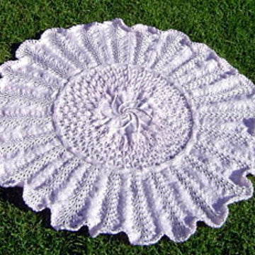 Passion Flower Circular Lace Baby Blanket