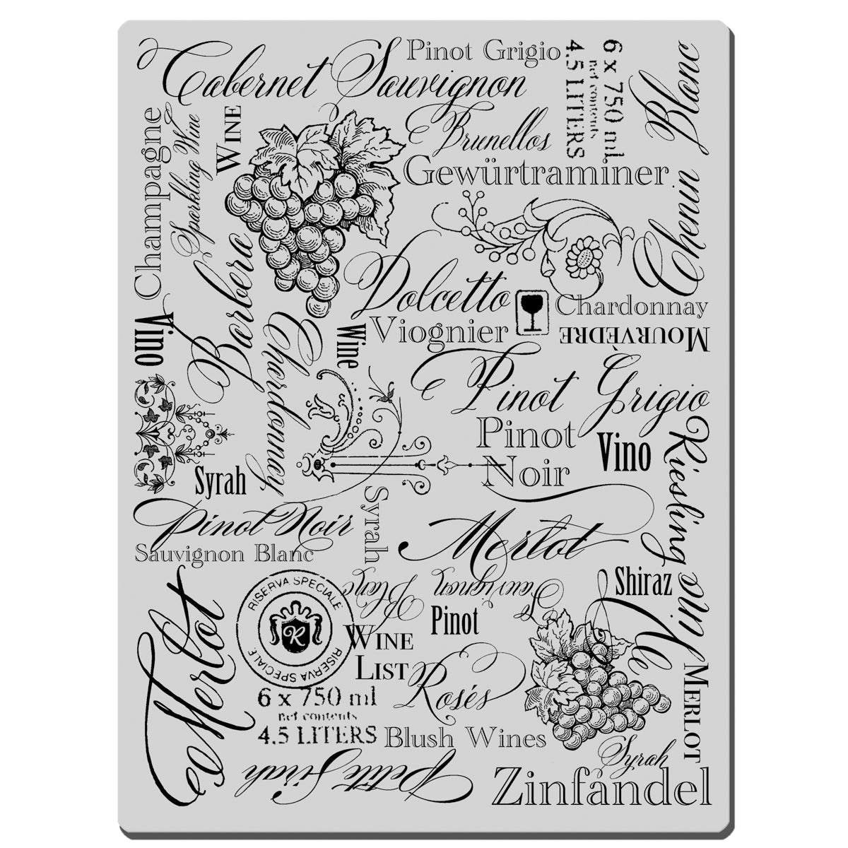 Stampendous Cling Stamp - Wine Labels