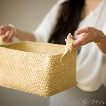 Rustic Tweed Basket