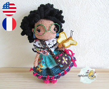 Doll crochet pattern tutorial Mirabel amigurumi