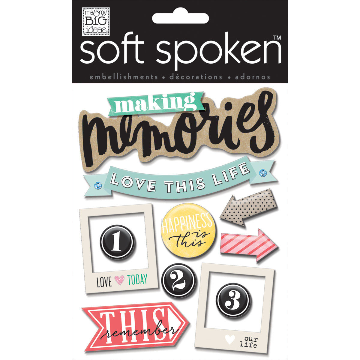 Soft Spoken Themed Embellishments - Love This Life