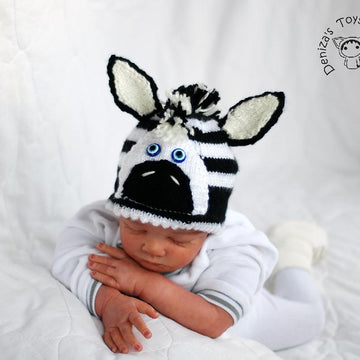New Born Baby Zebra Hat