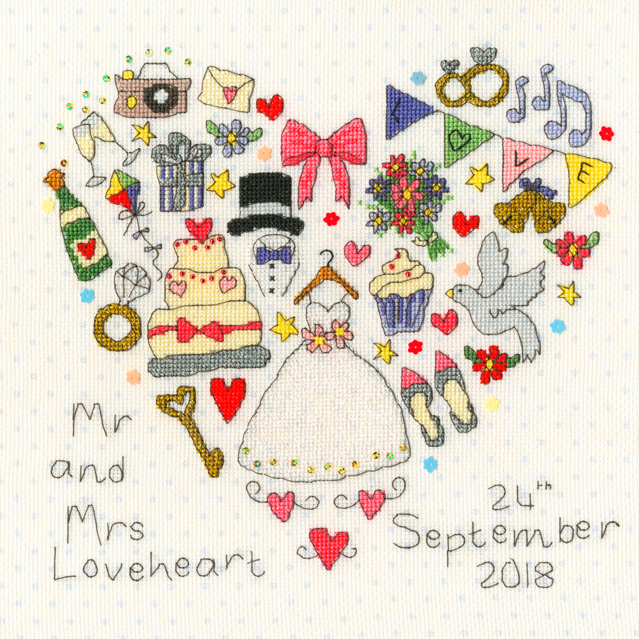 Bothy Threads The Big Day! Cross Stitch Kit - 28cm x 28cm