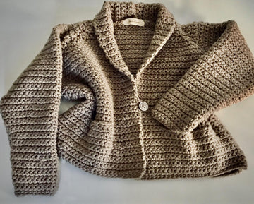 Oversized super chunky raglan crochet jacket