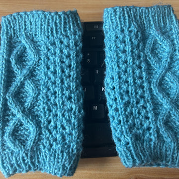 Cable and Lace Wrist Warmers