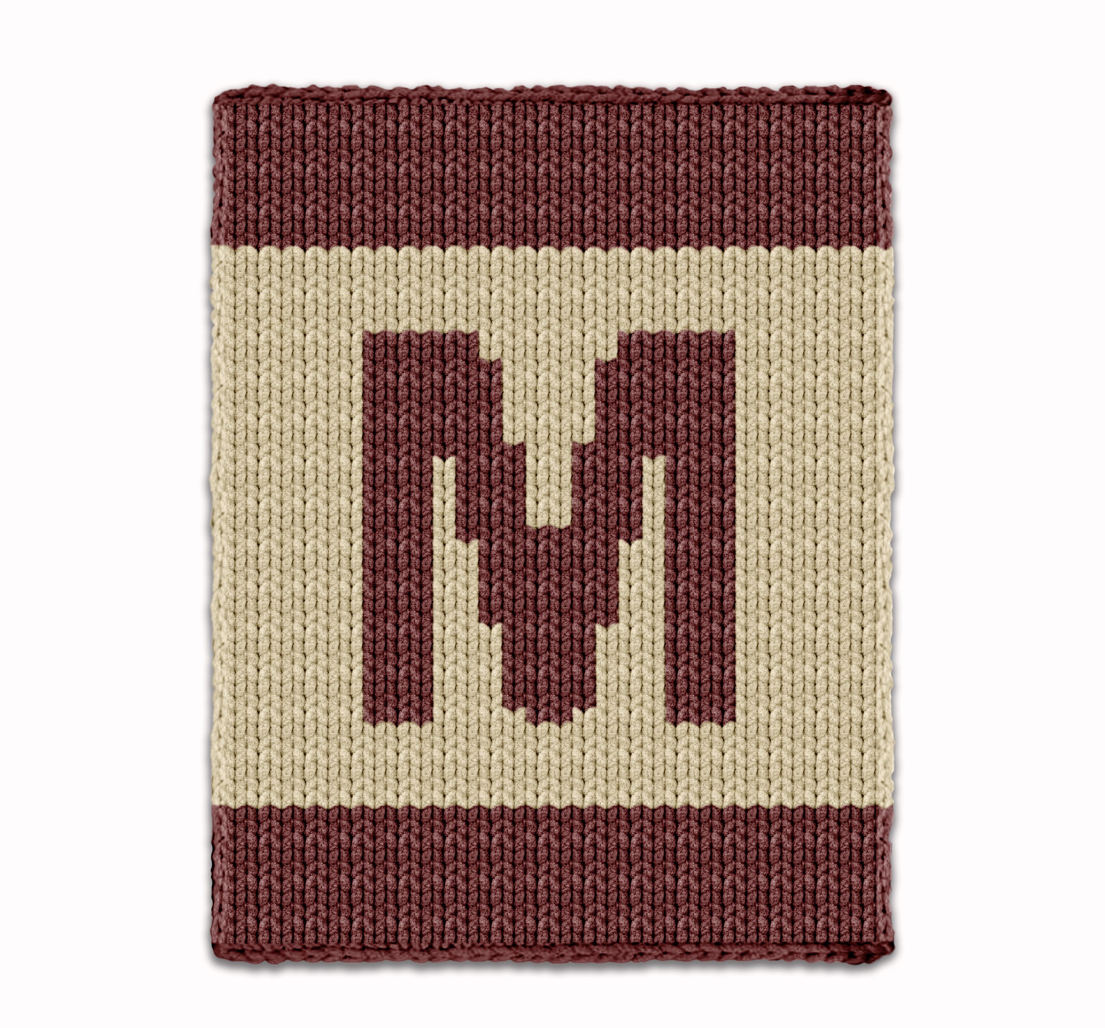 Letter M - Intarsia chart for finger knit blanket