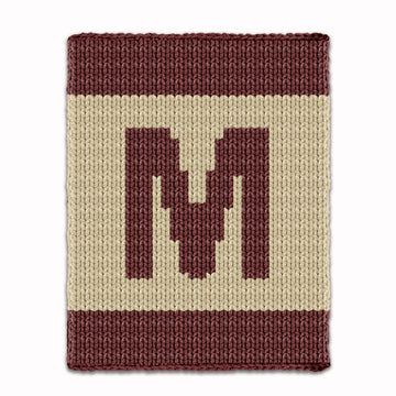Letter M - Intarsia chart for finger knit blanket