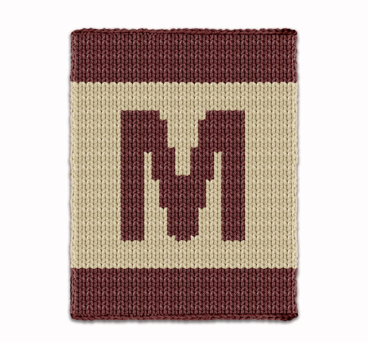 Letter M - Intarsia chart for finger knit blanket