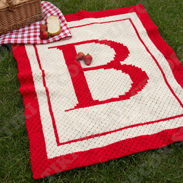 Letter B Blanket | C2C Crochet Pattern | Alphabet Throw