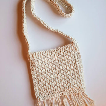 Tunisian Crochet Fringe Bag