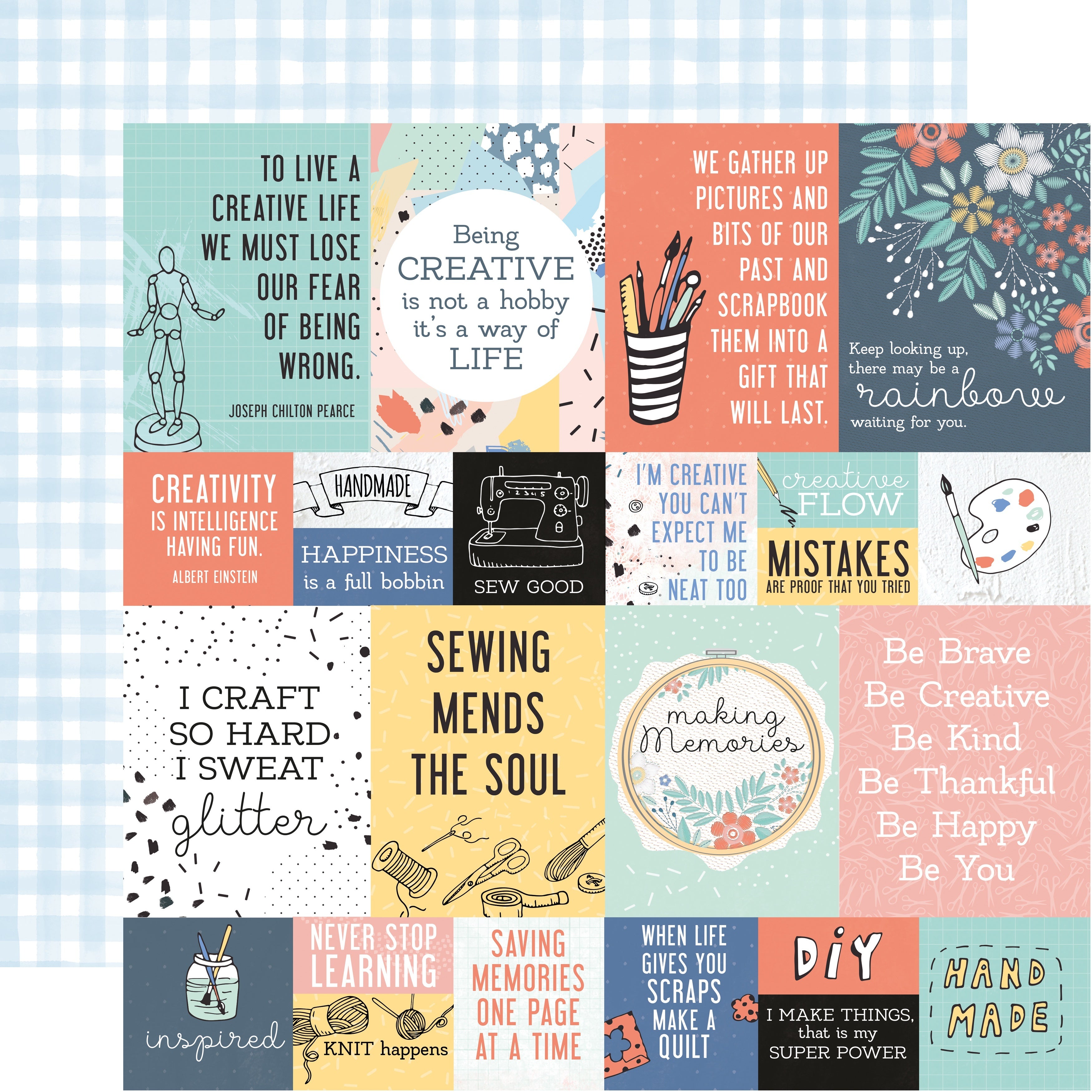 Kaisercraft Crafternoon Double-Sided Cardstock 12"X12" 10/Pkg - DIY