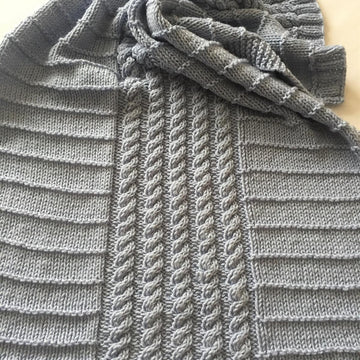 Cables & Stripes Baby Blanket