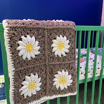 Daisy Square Baby Blanket