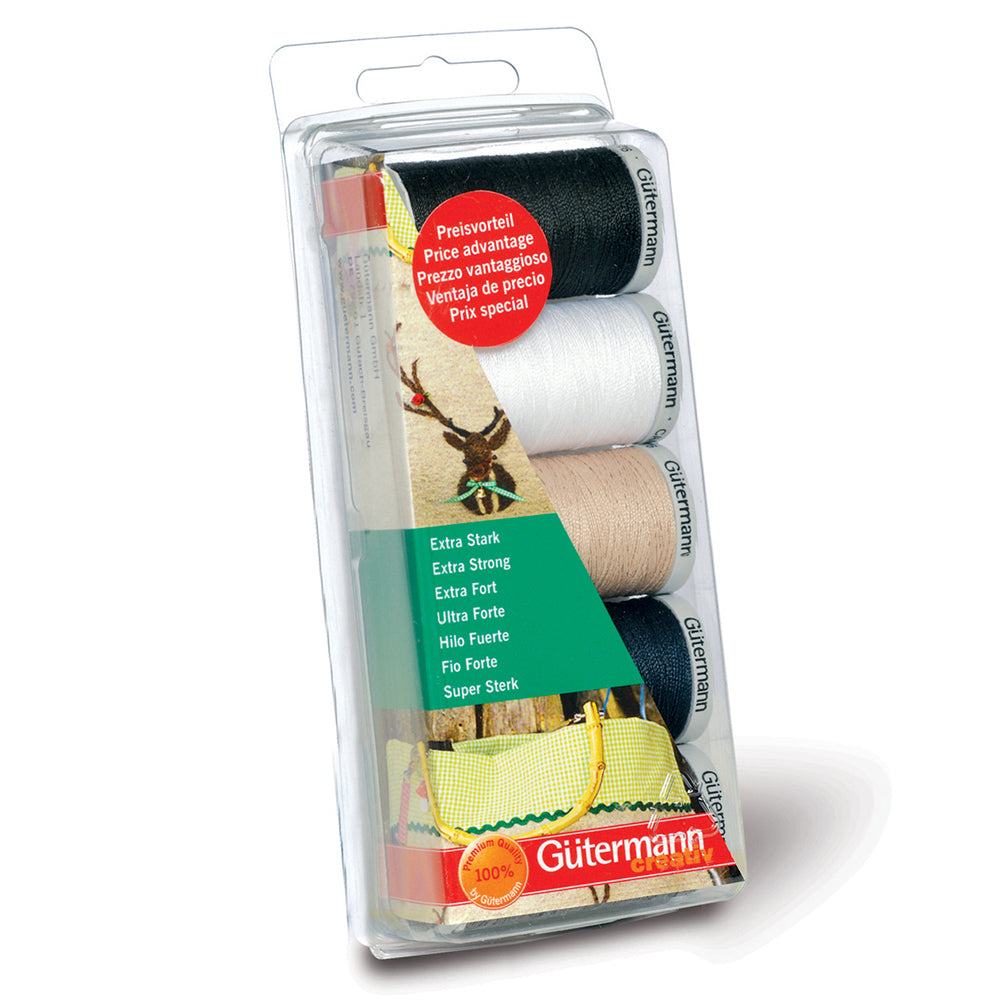 Gutermann Thread Set: Extra Strong: 5 x 100m: Assorted