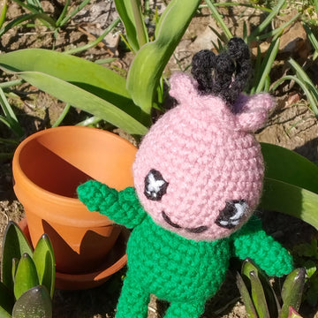 Tulpanin - A blooming crochet friend with leafy arms and a heart full of spring