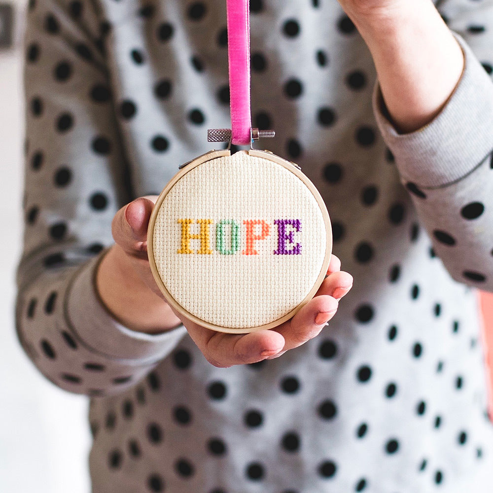 Cotton Clara Hope Cross Stitch Kit - 3in