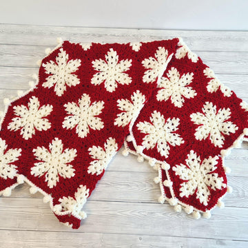 Christmas Snowflakes Afghan Baby Blanket