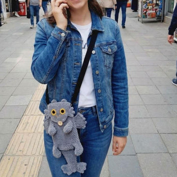 Crochet Pattern Dragon Phone Bag - Whimsical Amigurumi Shoulder Bag Tutorial - Step-by-Step PDF Guide for Beginners - Fantasy Creature Pouch