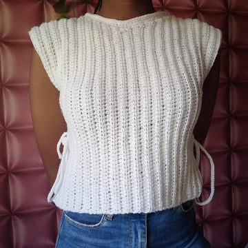 Ribbed crochet vest top