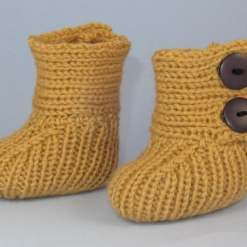 Baby All Rib Button Up Booties (Bootees)