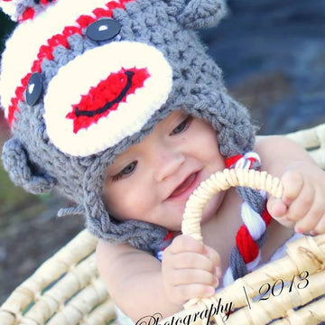 Baby Sock Monkey Hat & Sock Cocoon Pattern