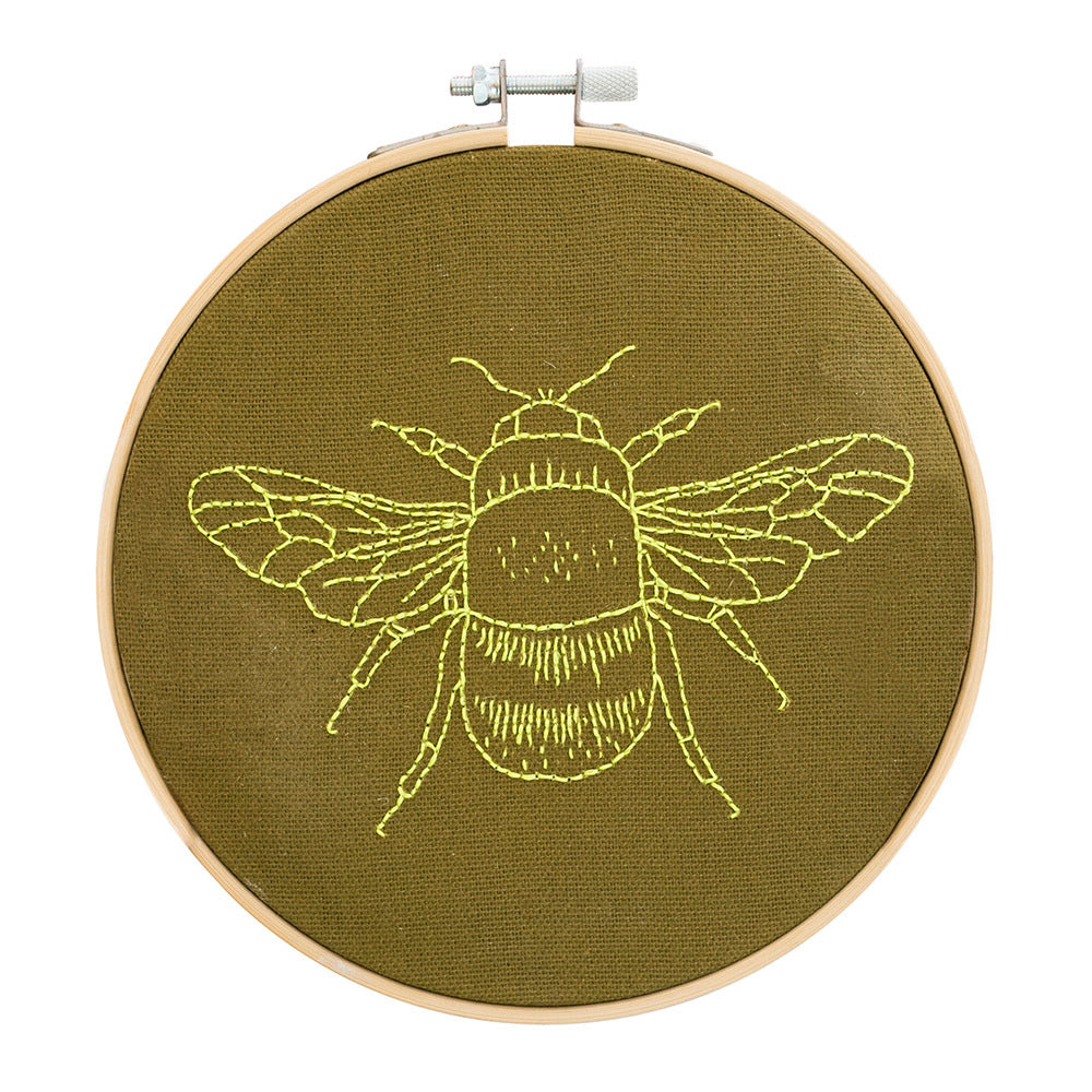 Cotton Clara Yellow Bee Embroidery Kit - 15cm