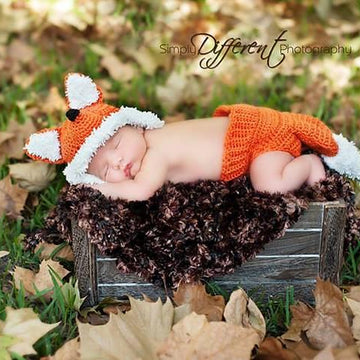 Fox Newborn - 12 Month Hat and Diaper Cover