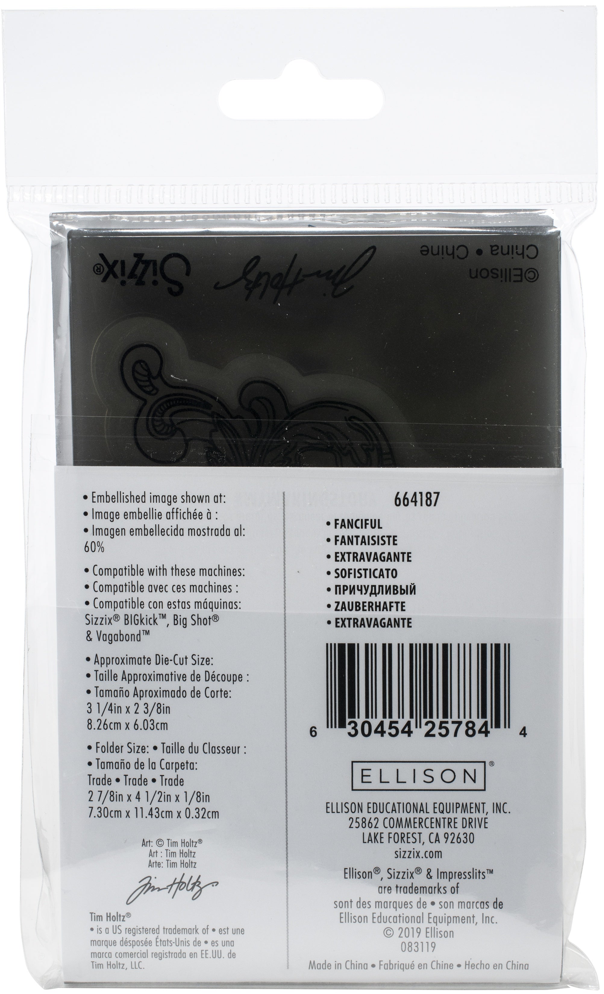 Sizzix 3D Impresslits Embossing Folder By Tim Holtz - Fanciful