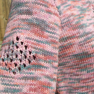 Sweater with Open Stitch Diamonds