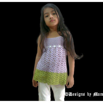 Crochet Bellflower Top Pattern Split Back Bikini Blouse For Girls