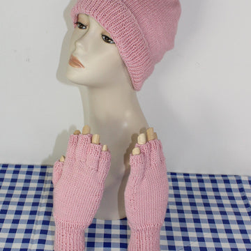 Circular Beanie Hat & Short Finger Gloves